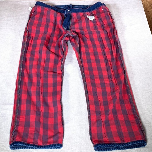 LL Bean Standard Fit Mens Flannel Lined Blue Jeans Size 42x30 - Picture 10 of 12